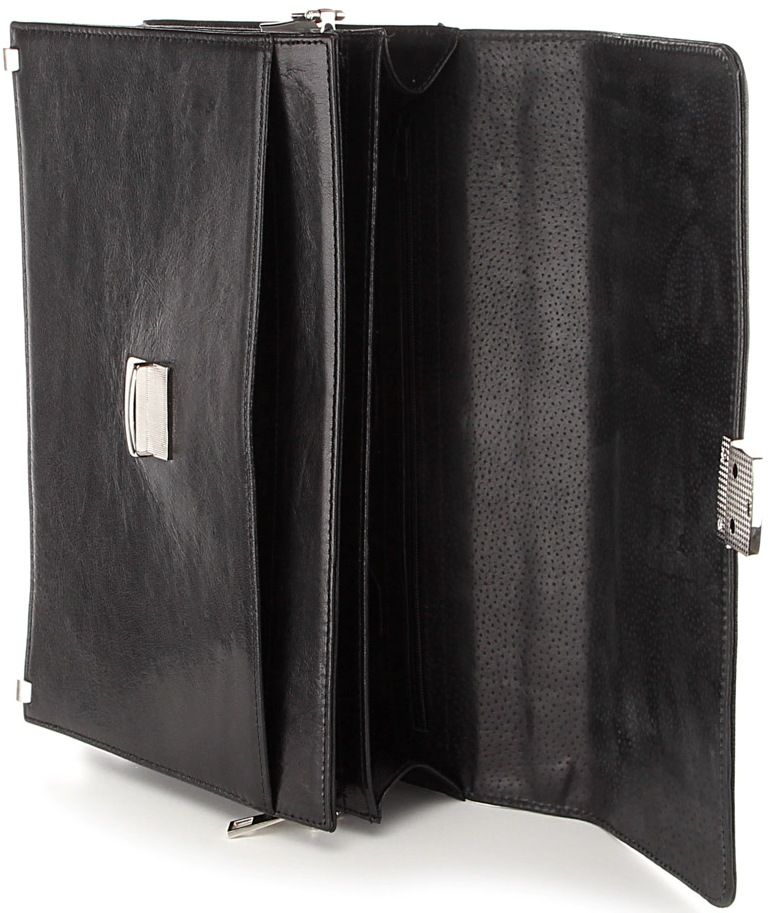 Briefcase SHVIGEL 00365 made of genuine leather Black