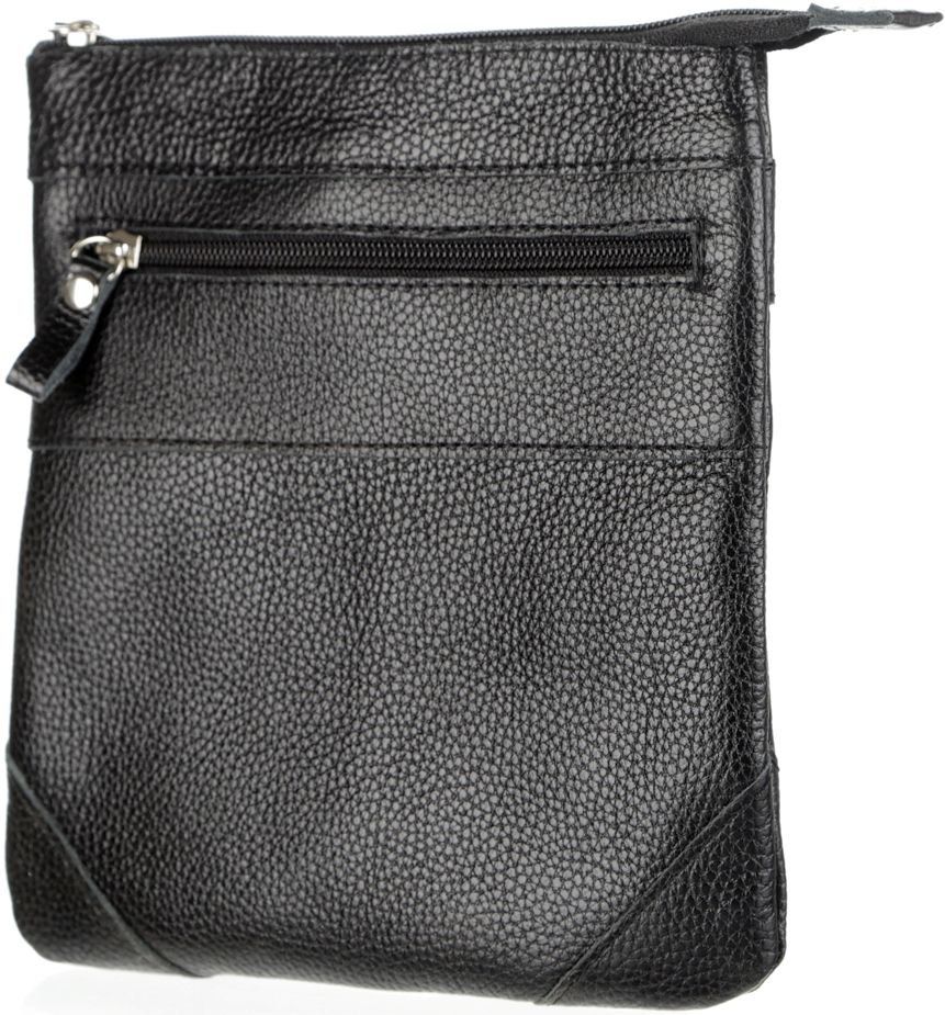 Slim crossbody bag - Genuine leather - Black - SHVIGEL 11025