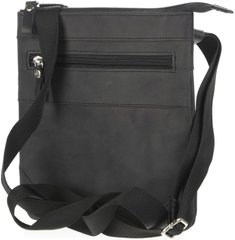 Slim crossbody bag - Genuine leather - Vintage black - SHVIGEL - 11024, Черный