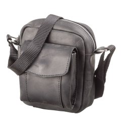 Crazy-horse leather men's bag - Black - SHVIGEL 11076, Черный