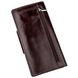 Big Checkbook Holder Organizer - Long Leather Bifold Wallet for Men - Vintage Dark Glossy Dark Brown - Shvigel 16175