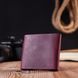 Matte leather wallet Shvigel 16616 Burgundy