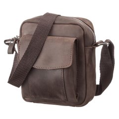 Crazy-horse leather men's bag - Brown - SHVIGEL 11077, Коричневый