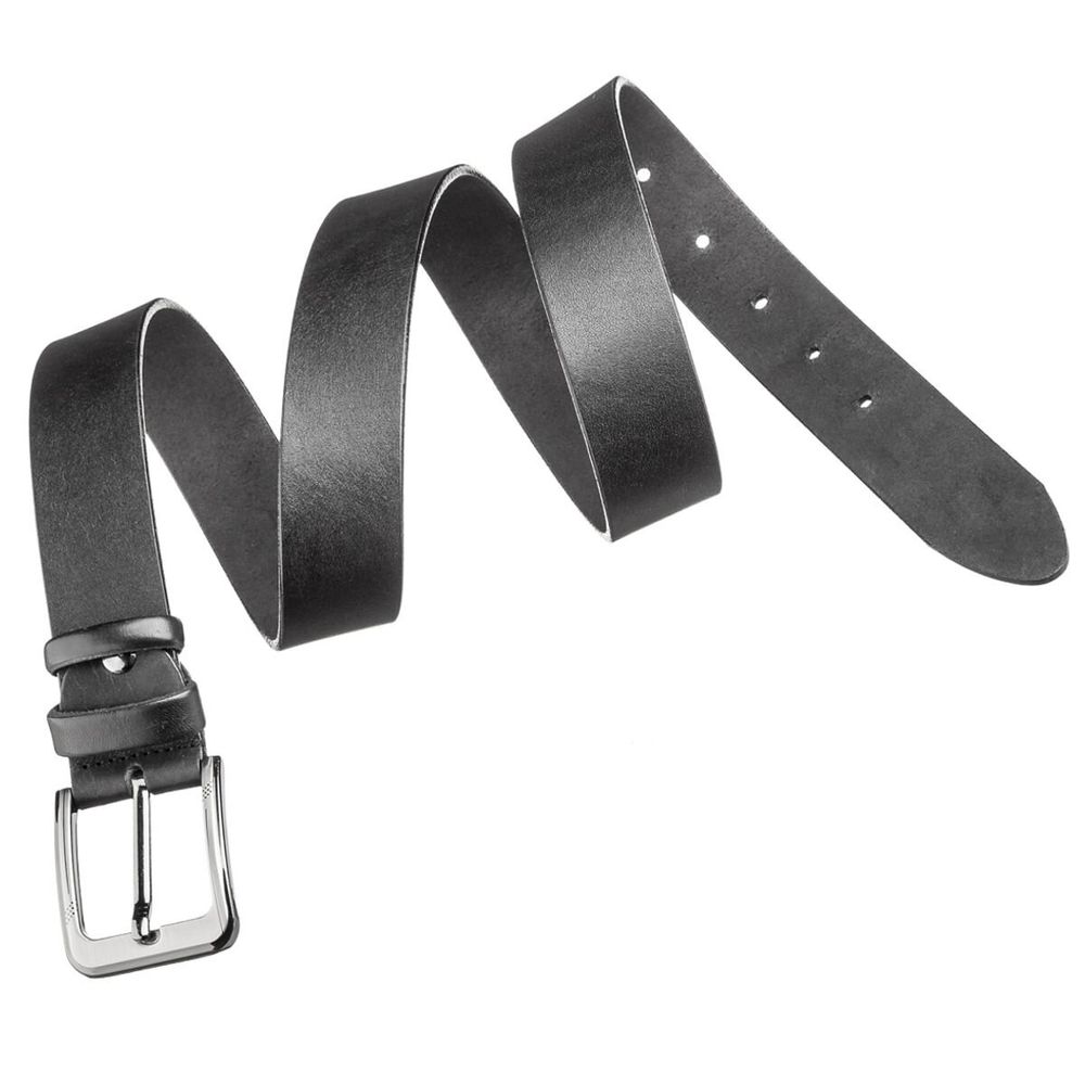Classic Men's Belt - Dress Belt for Men - Black Leather Belt - Shvigel 17307