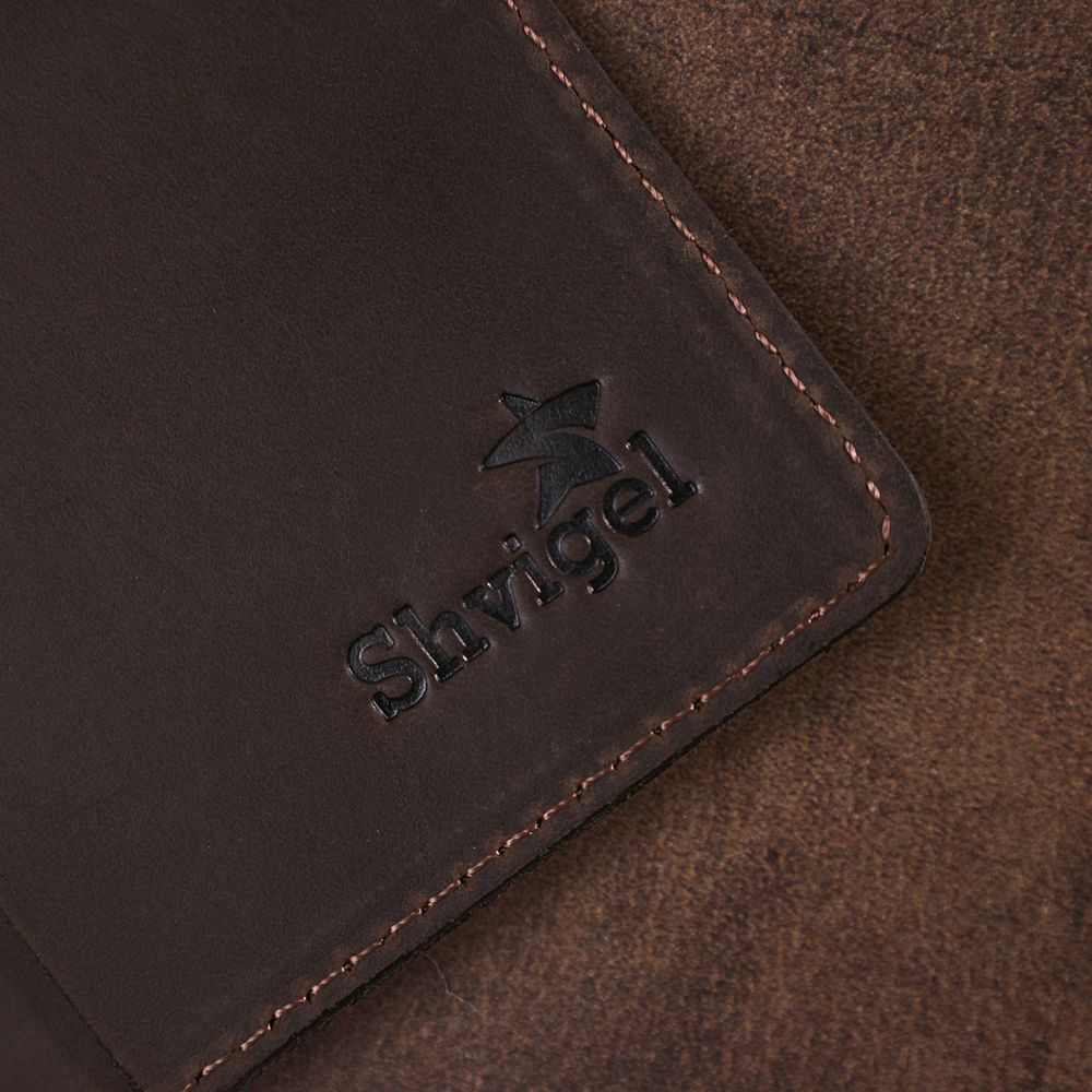 Vintage matte leather travel case Shvigel16517 Brown