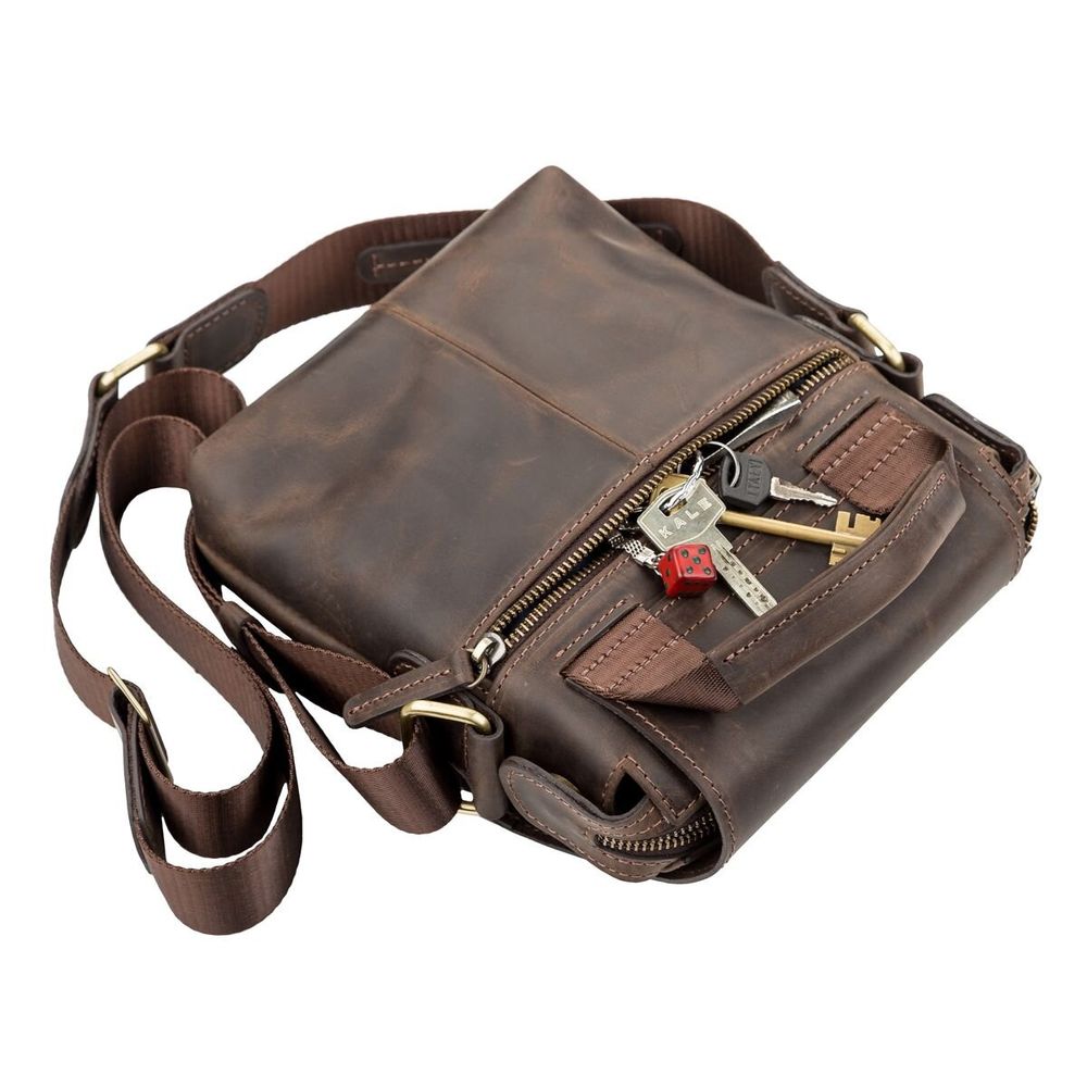 Vintage Leather Men's Bag - Brown - Shvigel 11093