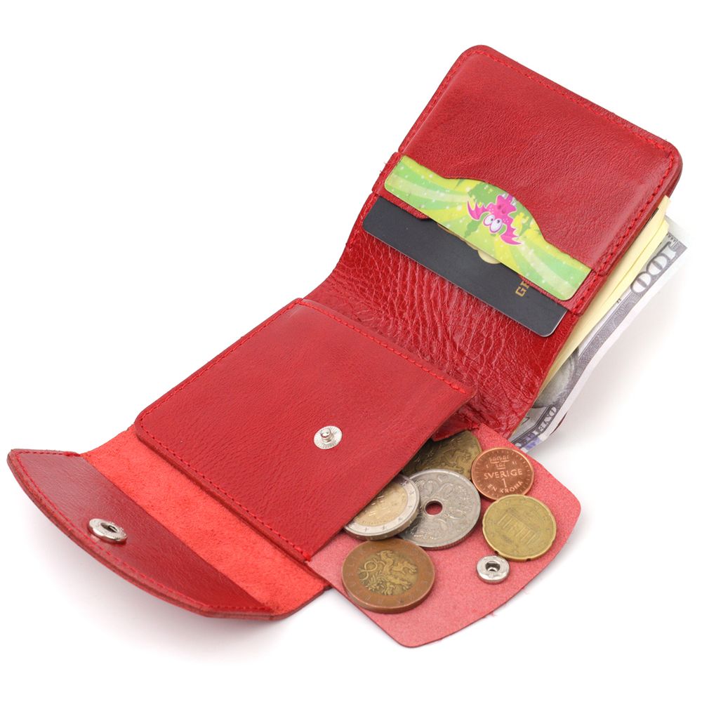 Women's small leather wallet Shvigel 16618 Red