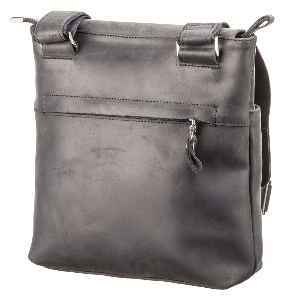 Small messenger bag - Real vintage leather - Black - SHVIGEL 11078