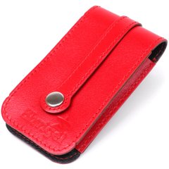 Компактная кожаная ключница с хлястиком SHVIGEL 13987 Красная