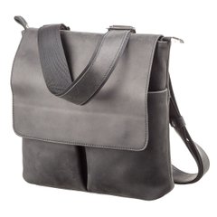 Small messenger bag - Real vintage leather - Black - SHVIGEL 11078, Черный
