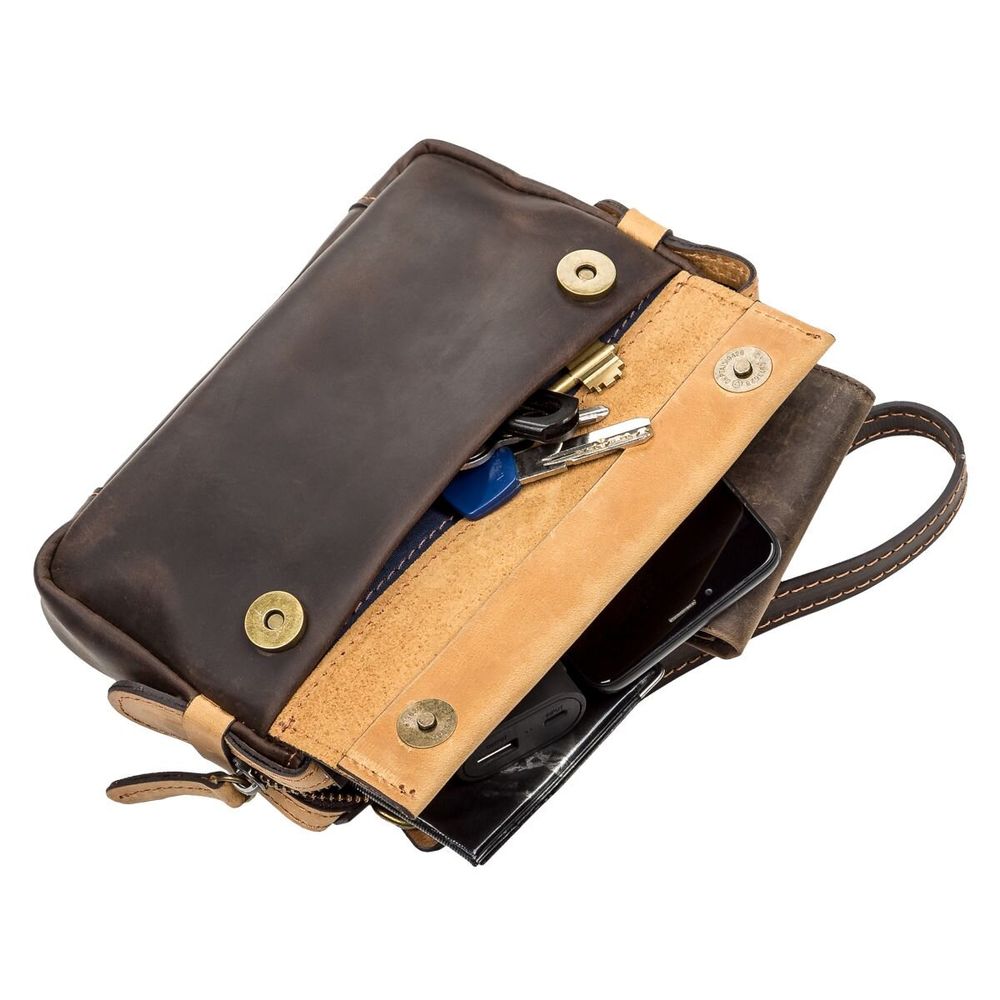 Long Leather Bifold Wallet for Men - Big Checkbook Holder Organizer - Large Brown - Shvigel 11086
