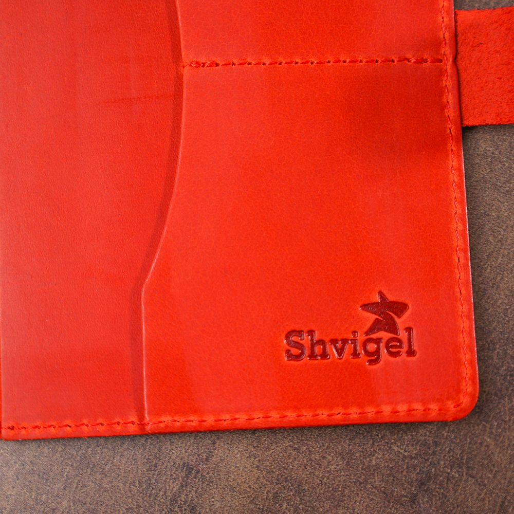 Stylish matte leather travel case Shvigel 16519 Red