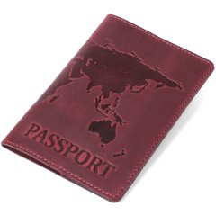 Wonderful Leather Passport Cover Shvigel 16551 Burgundy
