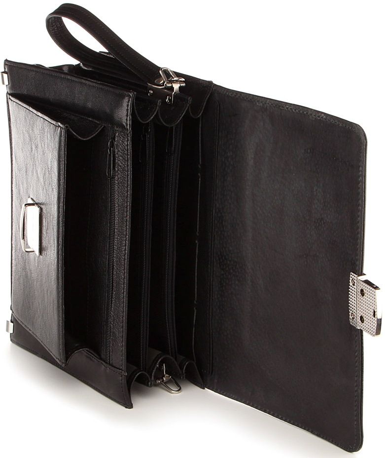 Small manbag SHVIGEL 00369 made of genuine leather Black