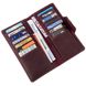 Leather Long Bifold Wallet for Women and Men - Big Checkbook Holder Organizer - Vintage Maroon - Shvigel 16178