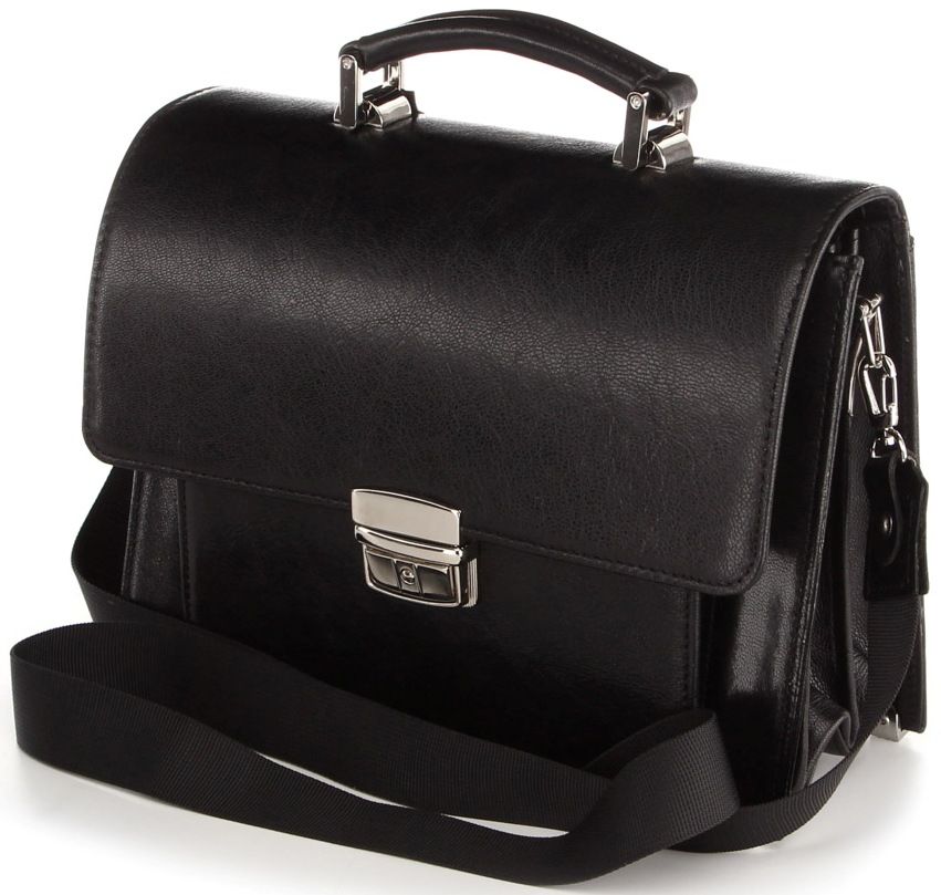 Small manbag SHVIGEL 00369 made of genuine leather Black