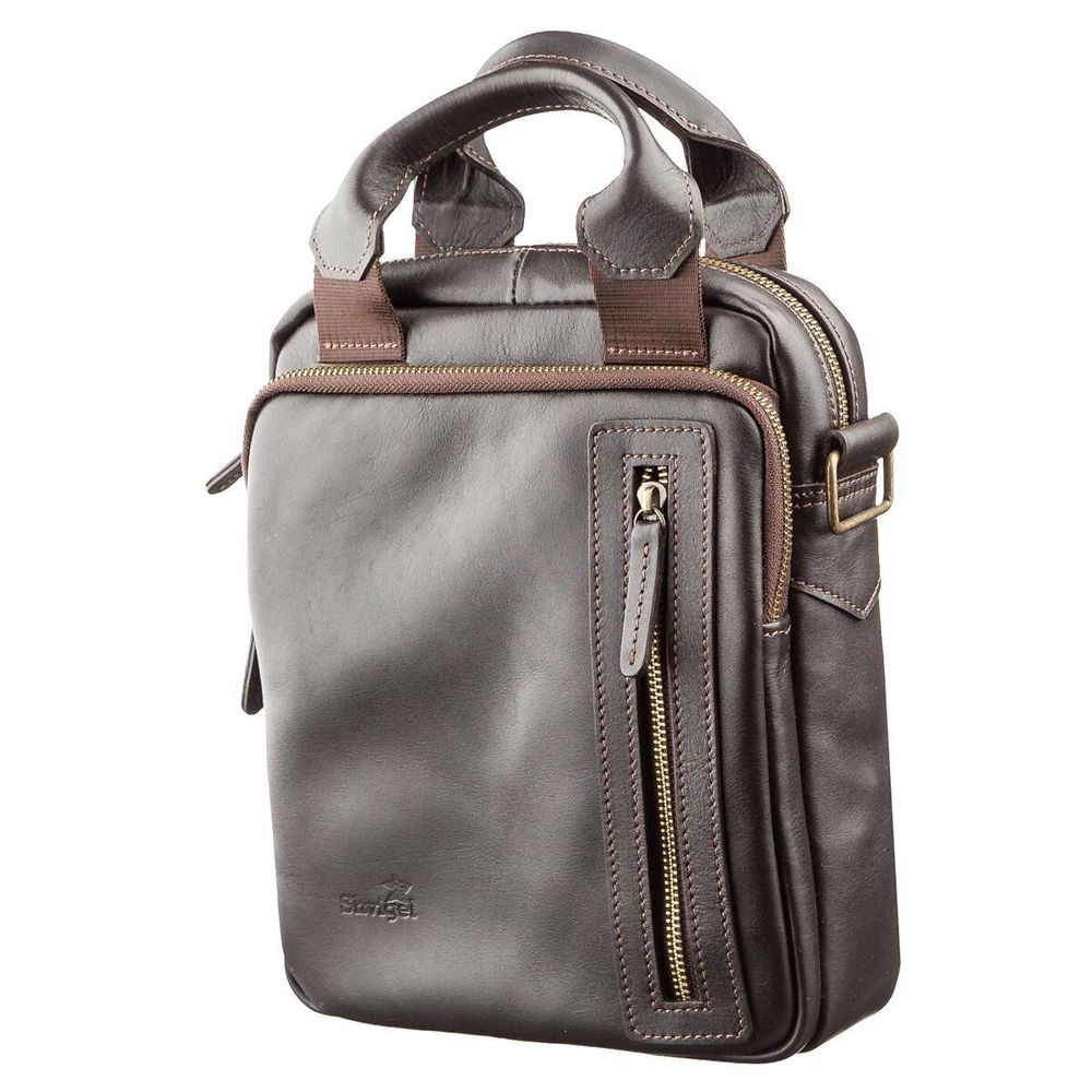 Leather Brown Bag - Smooth Leather - Shvigel 11183