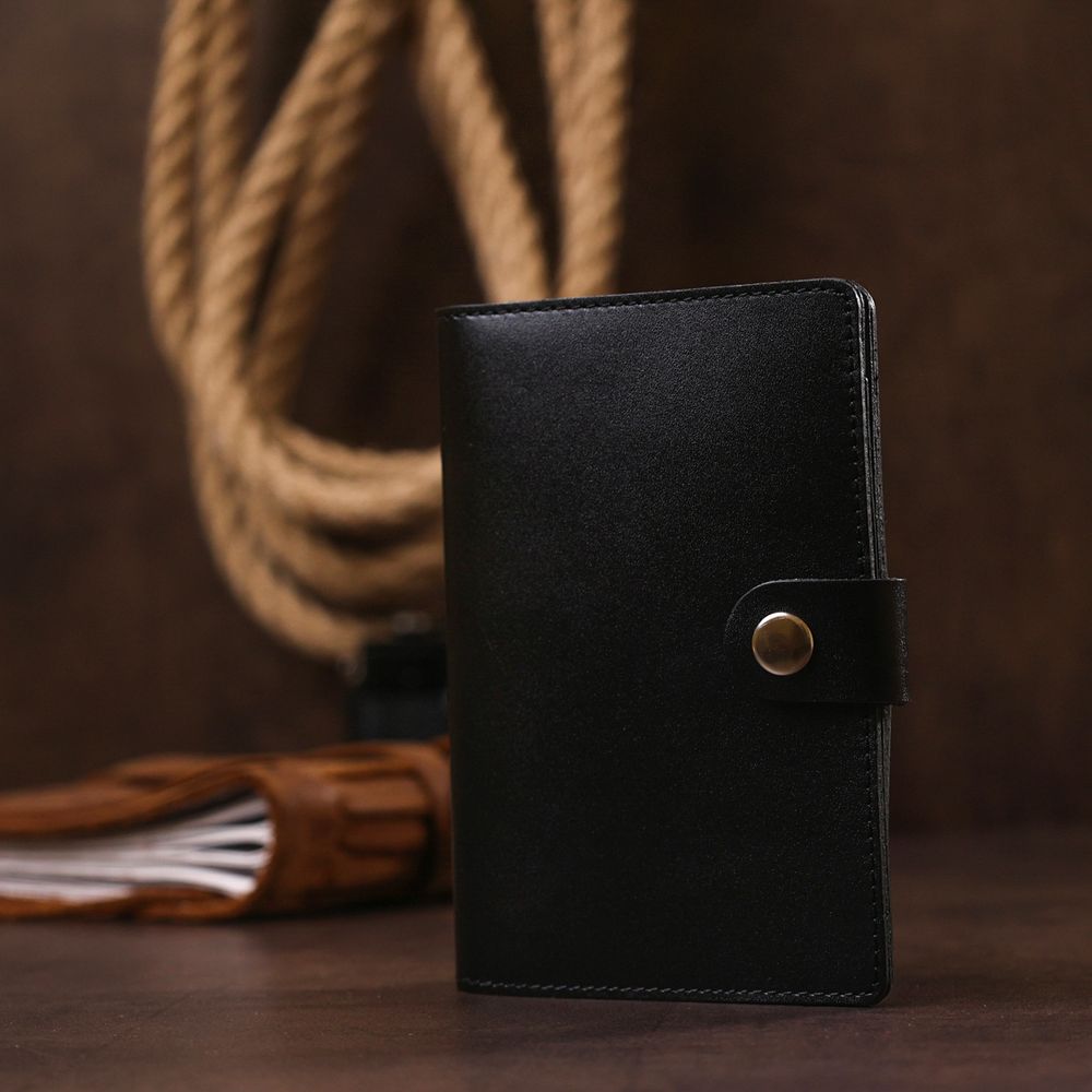 Convenient men's travel case made of genuine leather Shvigel 16523 Black