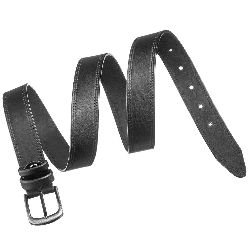 Black Casual Belt for Men Genuine Leather -Classic Dress Men's Belt - Shvigel 17309