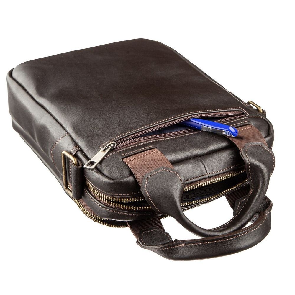 Leather Brown Bag - Smooth Leather - Shvigel 11183