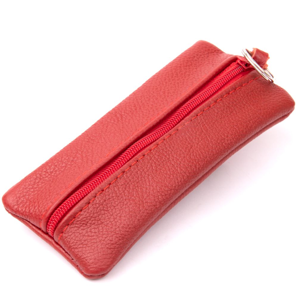 Spacious leather key holder Shvigel 15311 Red