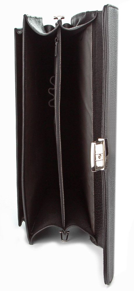 Briefcase SHVIGEL 00389 made of genuine leather Black