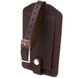 Vintage tag on a suitcase made of genuine leather shvigel 16555 brown