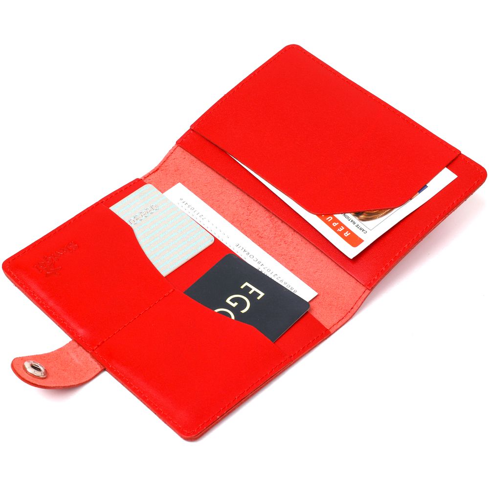 Practical leather trevel case Shvigel 16524 Red