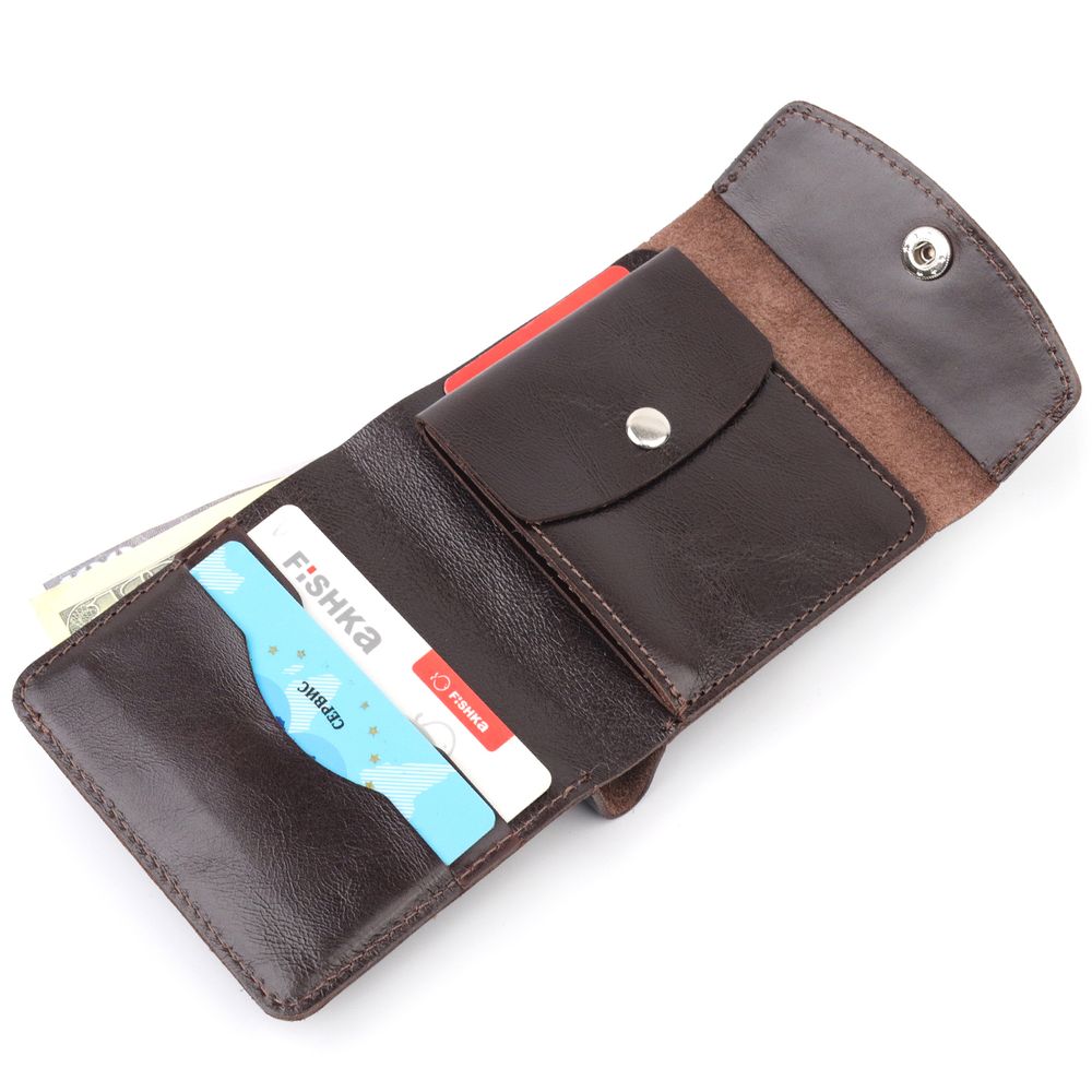 Classic men's wallet made of genuine leather Shvigel 16621 Brown
