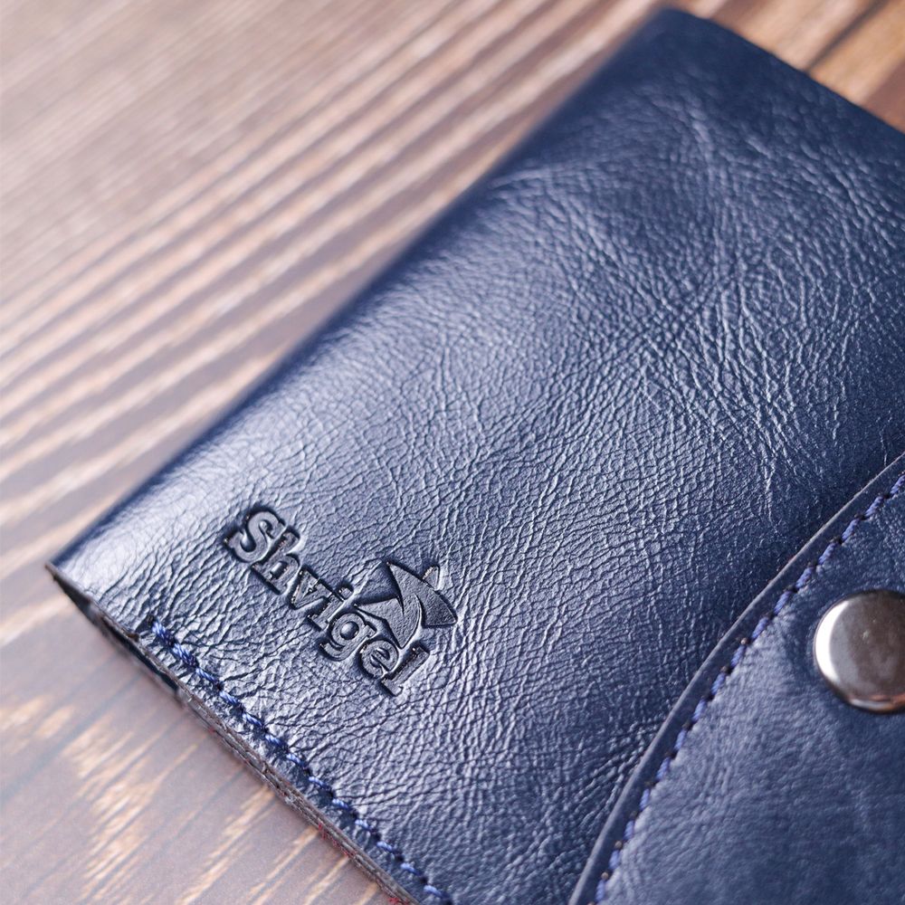 Convenient wallet made of genuine leather Shvigel 16622 Blue