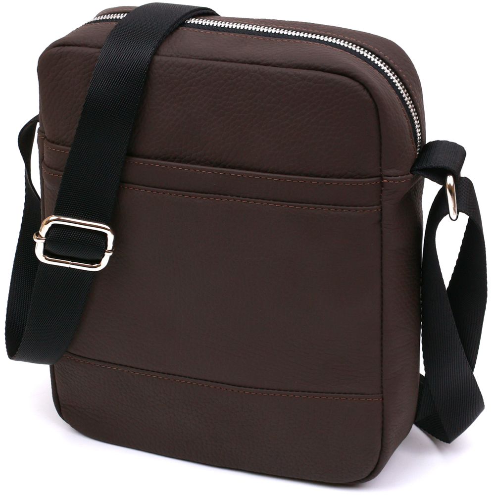 Shvigel Matte Leather Men's Bag 16335 Brown