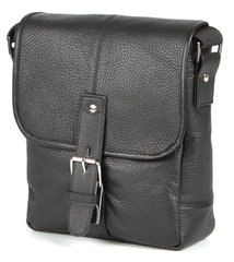 Men's Leather Shoulder Bag - Black - SHVIGEL 00853, Черный