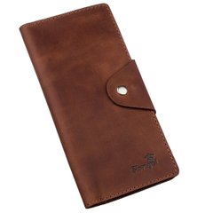 Leather Long Bifold Wallet for Women and Men - Big Checkbook Holder Organizer - Vintage Light Brown - Shvigel 16181