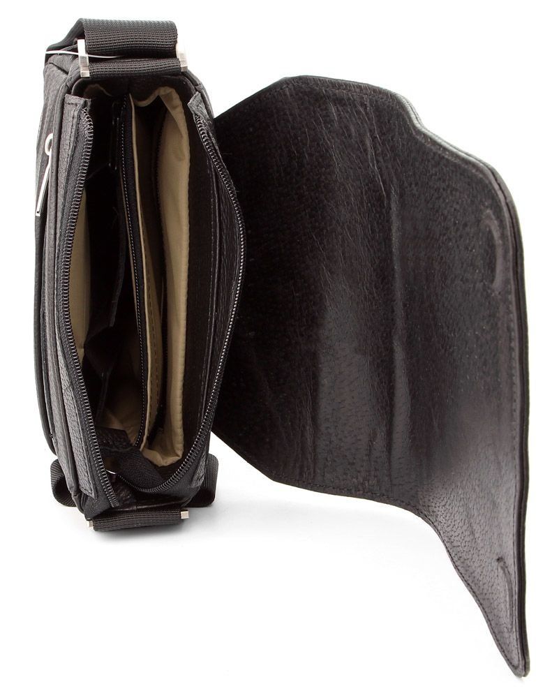 Genuine leather messenger bag - Black - SHVIGEL 00392