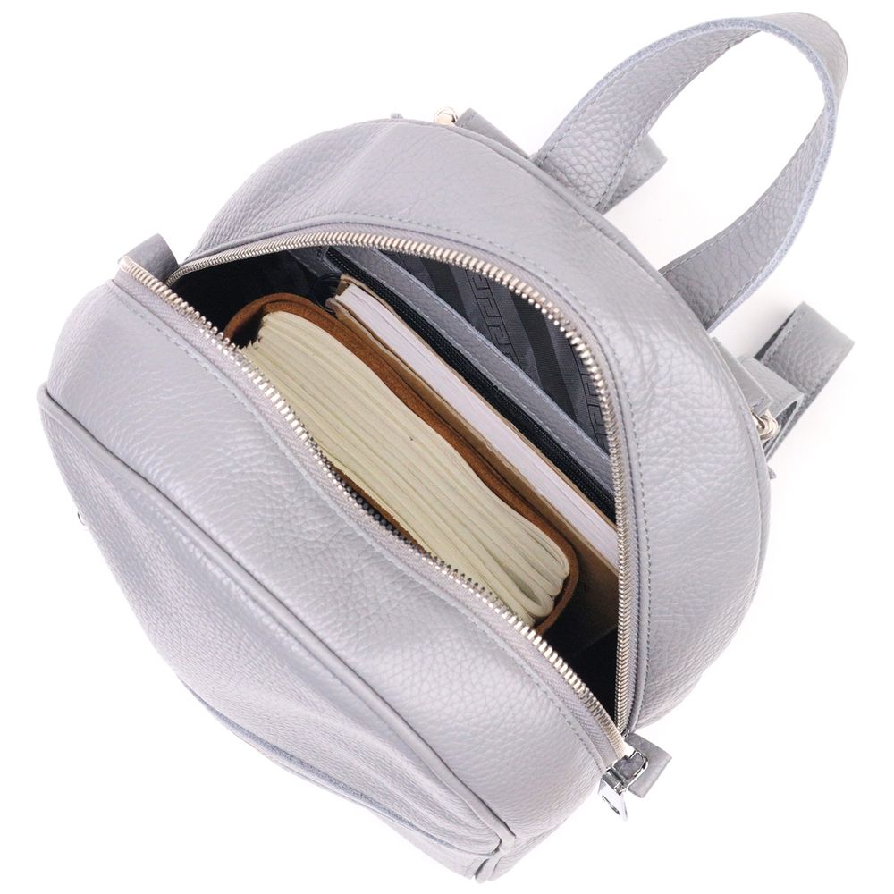 Women's leather backpack made of genuine leather Shvigel 16308 Gray