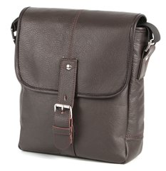 Men's Leather Shoulder Bag - Brown - SHVIGEL 00854, Коричневый