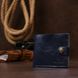Compact leather wallet for men Shvigel 16465 Blue