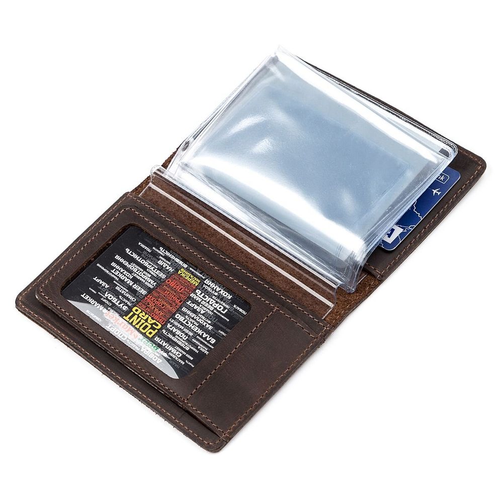 Driver's License Holder - Credit Card Holder - Business Card Holder - Genuine Leather - Brown - Shvigel 13922
