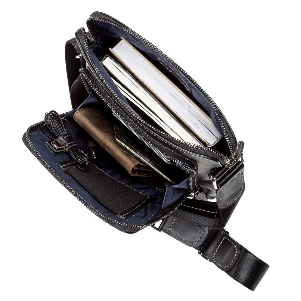 Leather Bag for Men - Black - Shvigel 11101