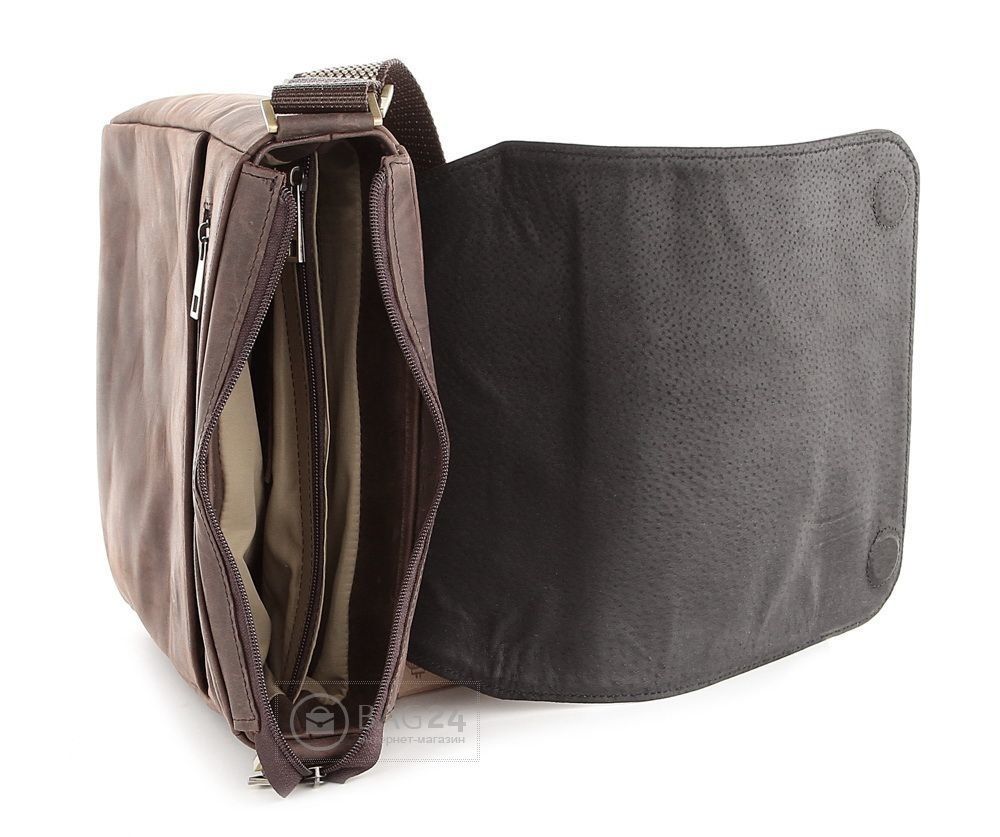 Vertical messenger bag - Vintage leather - Brown - SHVIGEL 00751