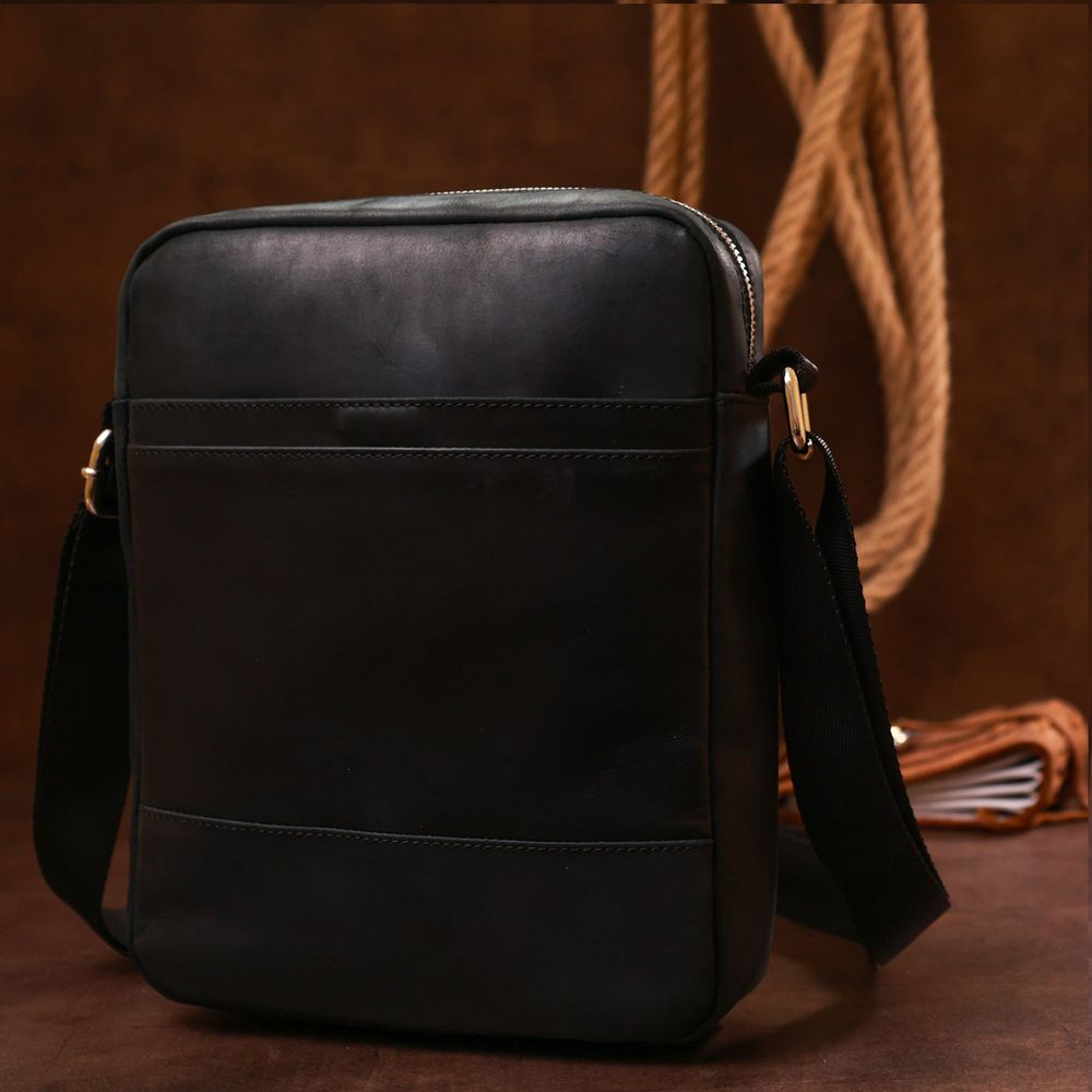 Винтажная мужская сумка через плечо Shvigel 16331 Черный