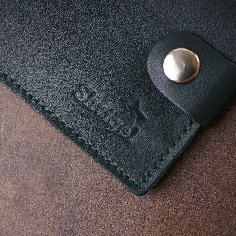 Solid leather wallet Shvigel 16469 Green