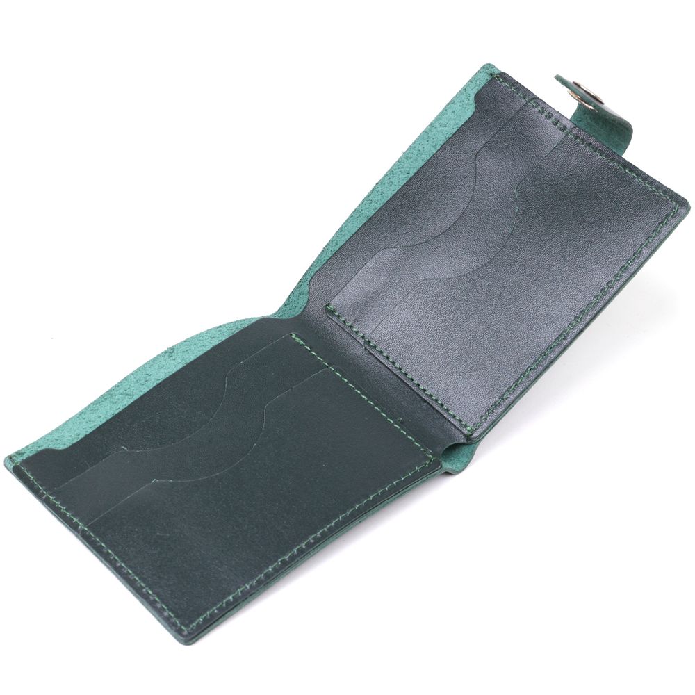 Solid leather wallet Shvigel 16469 Green