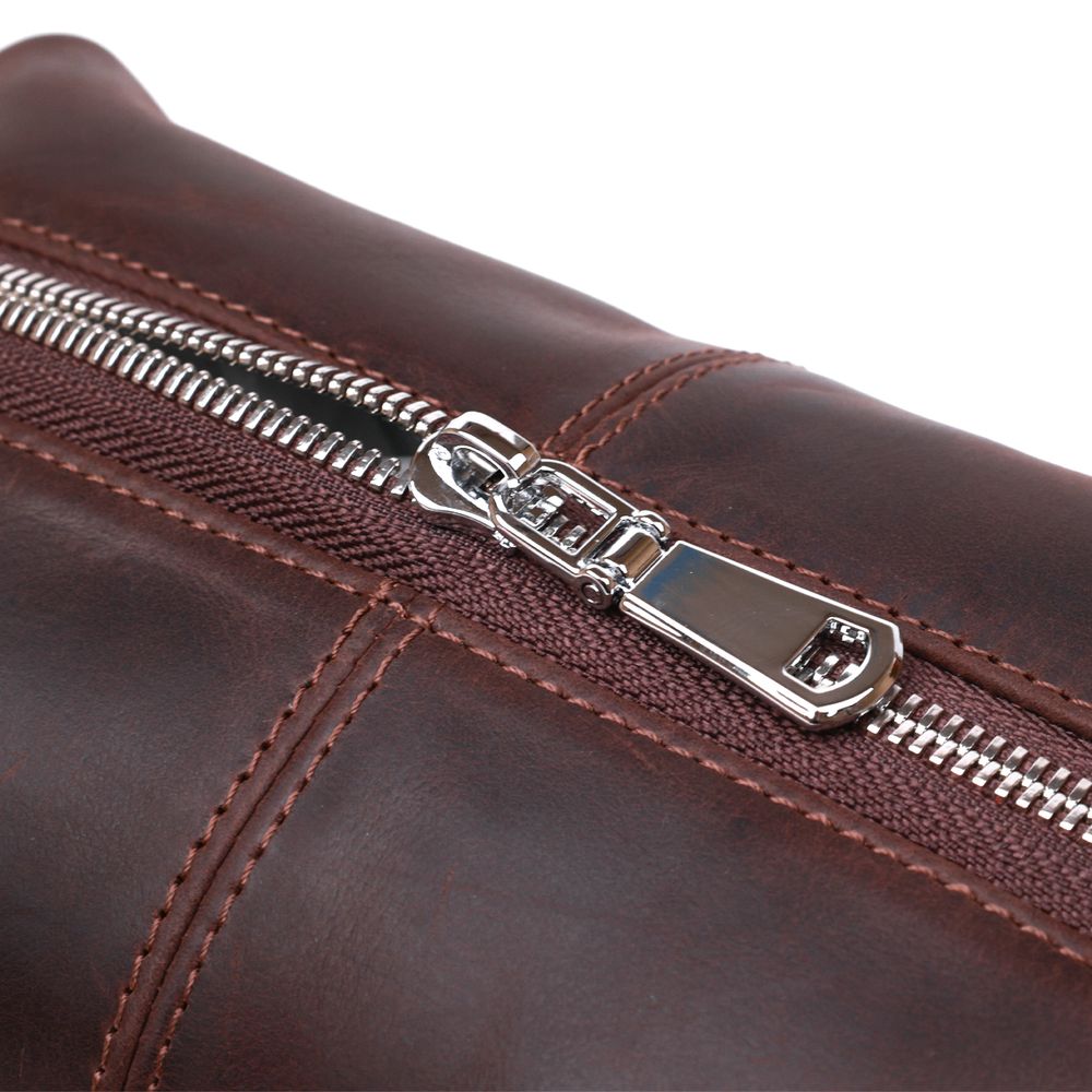 Leather vintage cosmetic bag Shvigel 16398 Brown