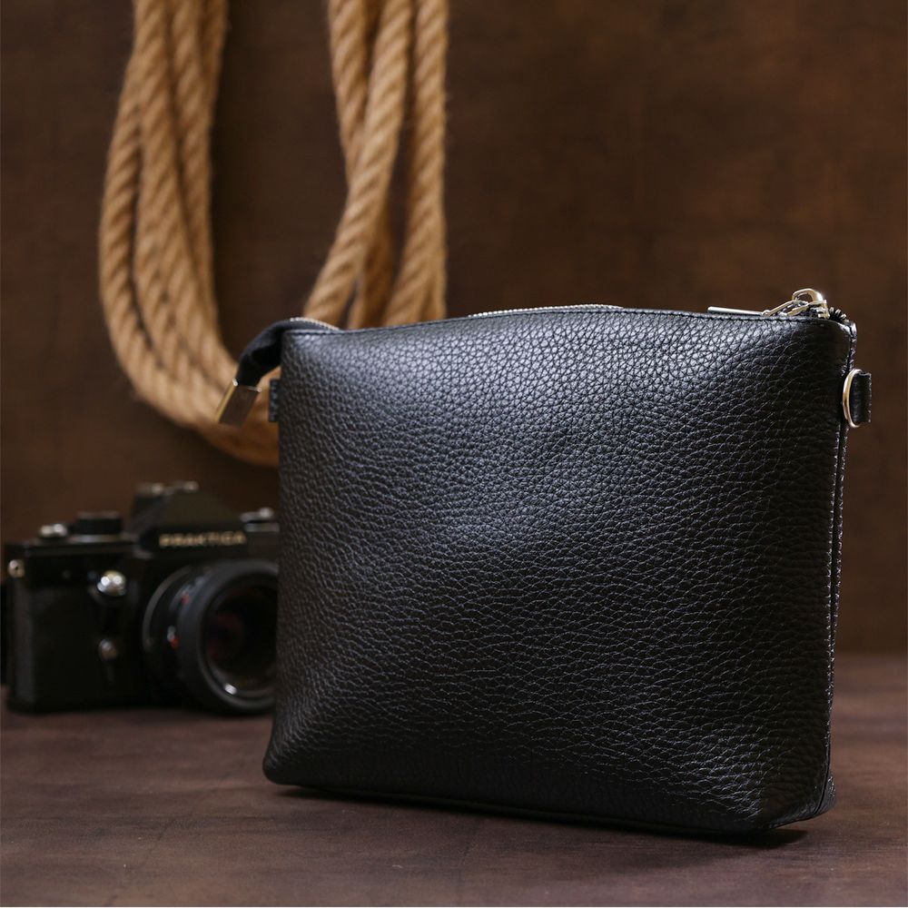 Women's bag Cross-Body from genuine leather shvigel 16341 black