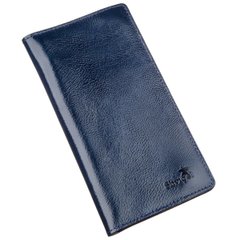 Leather Bifold Wallet Long with Buttons and Coin Pocket for Men and Women - Blue - Shvigel 16192