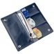 Leather Bifold Wallet Long with Buttons and Coin Pocket for Men and Women - Blue - Shvigel 16192