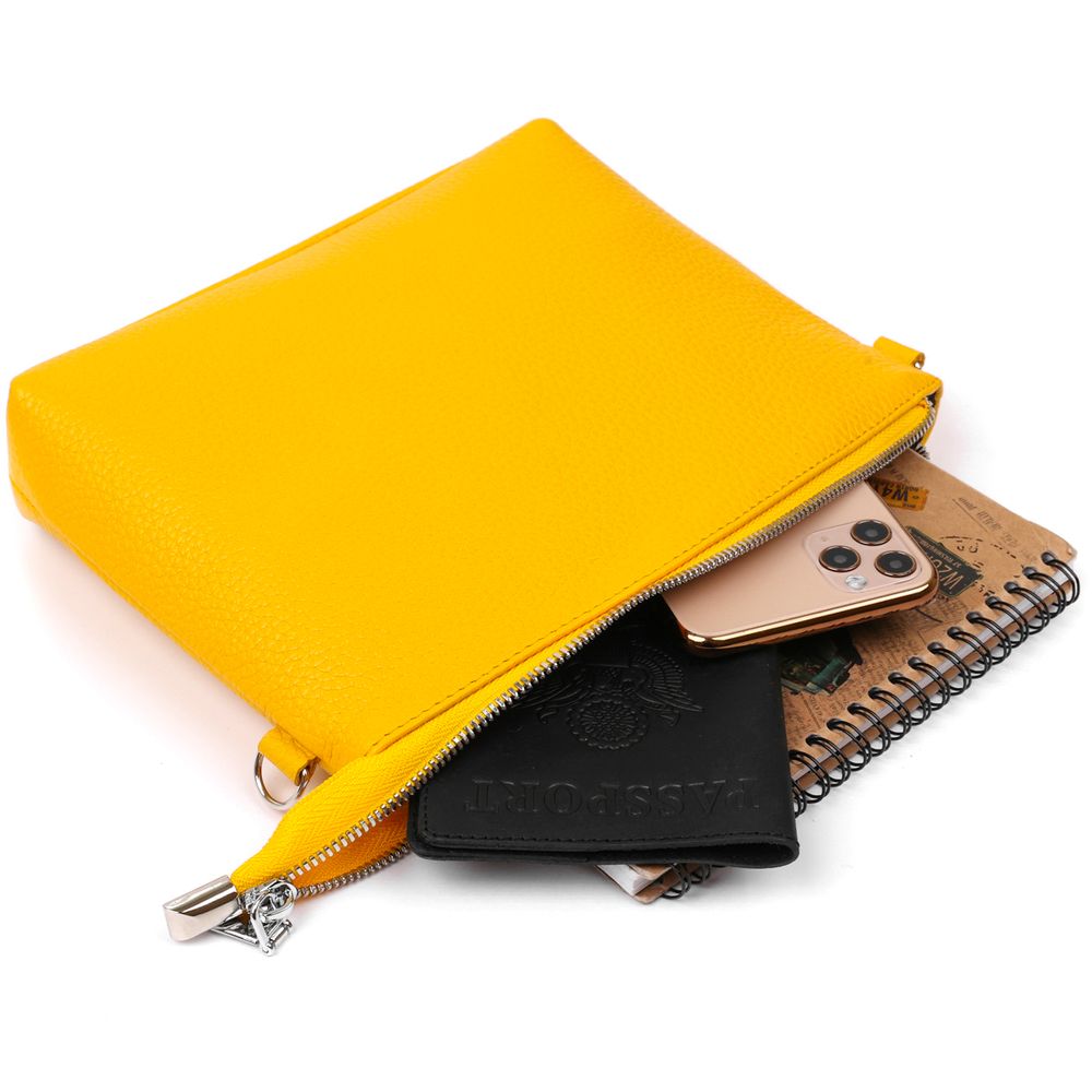 Women's bag Cross-Body made of genuine leather shvigel 16344 yellow