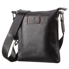 Black Leather Messenger Bag for Men - Shvigel 19115