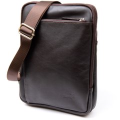 Модная сумка планшет с накладным карманом на молнии в гладкой коже 11282 SHVIGEL